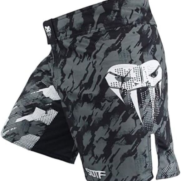 Men's SOTF Camouflage Boxing MMA Training Shorts - Black - MEDIUM - Picture 1 of 7